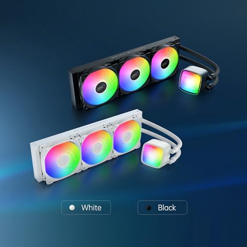 Image of Geometric Future Eskimo Pro - 360mm AIO CPU Liquid Water Cooler- RGB PWM Squama 2501B Fan x 3- Fit Intel LGA 1700, AMDAM5 - Black- (GEO-EP-36B)