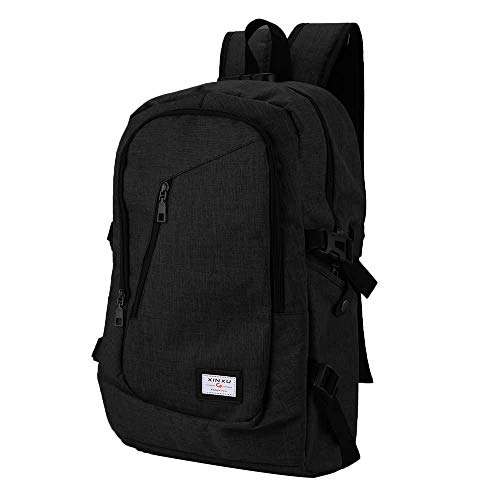 Konesky Business Anti vol antivol Laptops Sac à Dos Ordinateur Portable Sac à Dos avec Port USB de Charge écouteurs Jack Sac à Dos de Voyage résistant à l'eau s'adapte 15,6 inch Notebook (Black)