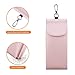 Fintie Double Glasses Case with Carabiner Hook, Portable Vegan Leather Eyeglass Case Anti-scratch Sunglasses Pouch, Rose Gold