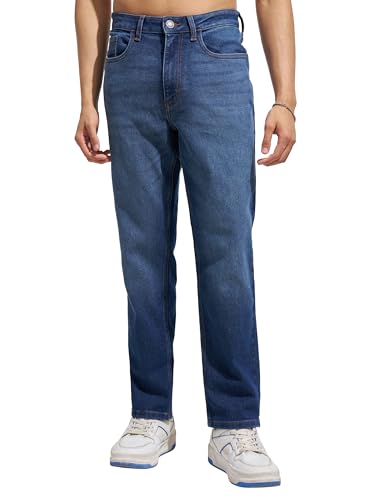 Image of Highlander Men's Straight Relaxed Fit Jeans | Stretchable | Everyday Comfort & Style| Jeans for Man|Premium Cotton Blend