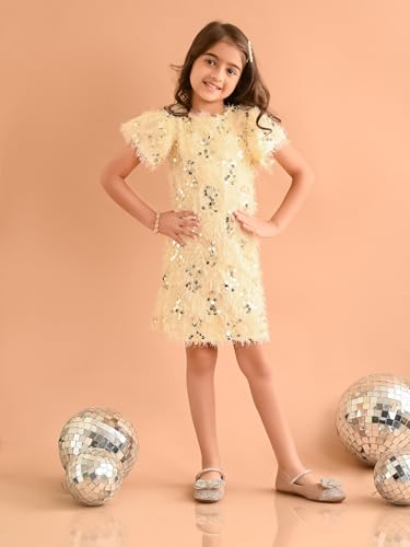 Image of LILPICKS Sequin Embellished Knee Length Sheath Party Dress for Girls