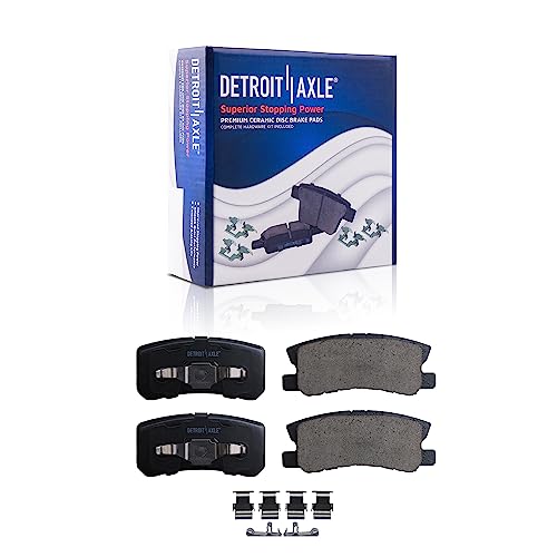 Image of Detroit Axle - Rear Drilled & Slotted Brake Rotors Calipers Pads | Replacement for Dodge Caliber Mitsubishi Lancer Outlander Sport RVR