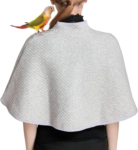 Image of QBLEEV Parrot Anti-Scratch Shoulder Protector, Bird Diaper Poop Cover Pad | Soft cotton shawl cape for birds to stand on shoulders, pet arm guard for lovebirds finches parakeets cockatiels conures