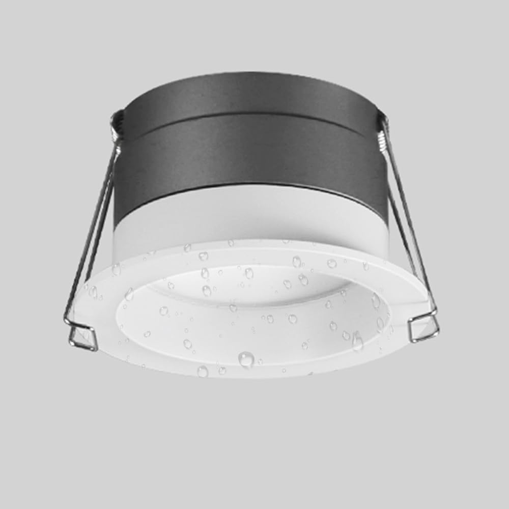 Foco LED empotrable de Techo, IP65, Resistente al Agua, Montaje Empotrado, Foco direccional para Pasillo, Porche, baño, lámpara de Techo (3500 K, 7 W)