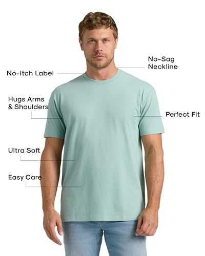 Image of True Classic Mens T-Shirts - Short Sleeve Crew Neck T Shirts for Man, Cotton Blend Plain Novelty Men's T-Shirts