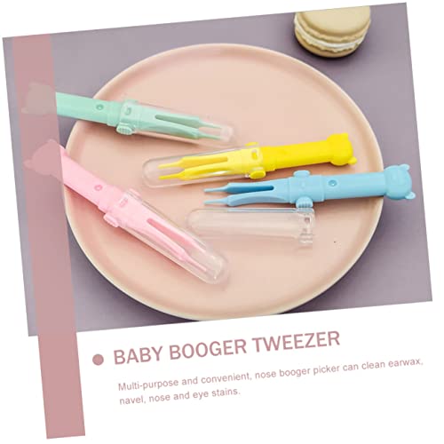 Healeved 10Pcs Booger Clip Tweasers Cleaning Gadgets Baby Cleaner Tweezers Baby Booger Cleaner Navel Clean Tool Baby Nose Cleaner Baby Booger Clip Nose Tweezers Comb Cartoon Abs #TOP3