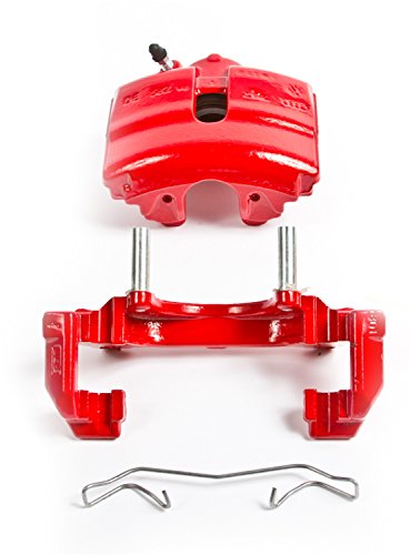 Image of PowerStop Front Red Powder Coated Brake Caliper Pair for Audi A3 2006-13 |Volkswagen Beetle 2012-19 |Eos 2016 |Golf 2010-14 |Jetta 2005-21 - High-Temp Brake Caliper Upgrade, S2974