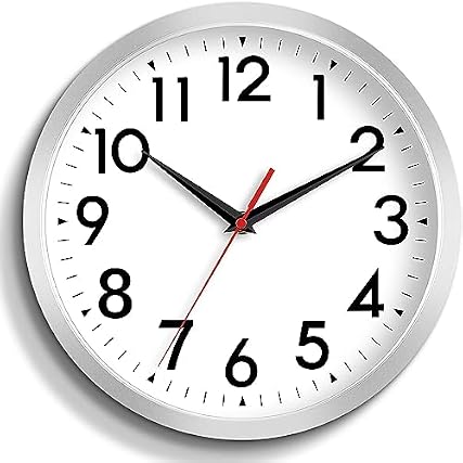 DAXSMY 8 Inch Wall Clock, Battery Operated Silent Non Ticking product image