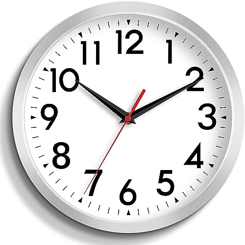 DAXSMY 8 Inch Wall Clock, Battery Operated Silent Non Ticking