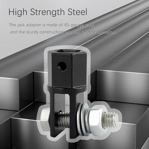 Image of 1 /2 inch Scissor Jack Adapter,Scissor Jack Drill Adapter Fit 1 /2 inch Impact Drill and 13 /16 inch Lug Wrench to Lift Car Scissor Jack Height,Professional Car Accessories Scissor Lift Jacks Part