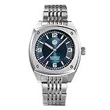 San Martin New SN0026G Square Automatch Herrenuhren Saphirglas 100 m wasserdicht PT5000 mechanische Edelstahl-Kleideruhr (Green)