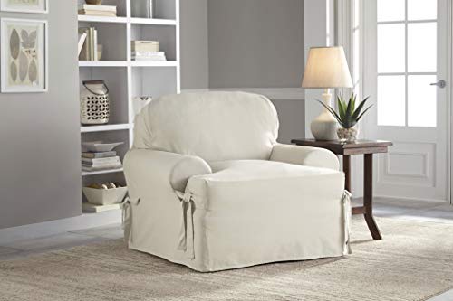 Serta | Relaxed Cotton Duck Slipcover Collection, Fits Most T-Cushion Chairs Measuring, 32