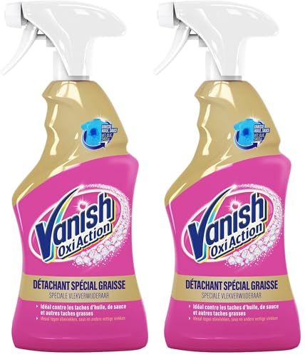Vanish Liquide Pistolet Détachant Textile Puissant Avant Lavage – 500mL, Non parfumé (Lot de 2)