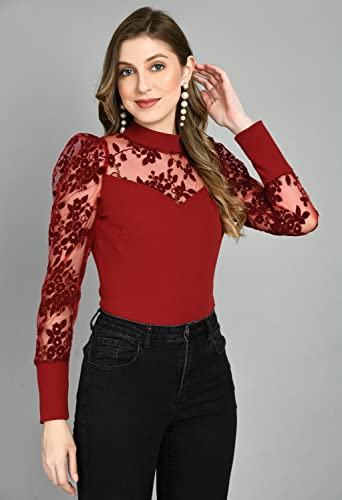 Image of IUGA Women Regular Sleeve High Neck Solid Top