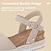 Hehainom Girls Wedge Sandals Platform Shoes Little Big Kid Nude Nubuck Summer Girls Heels Size 3 Dress Shoes