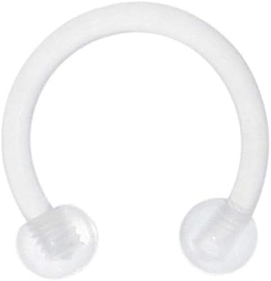 BodyJewelryOnline Horseshoe Retainer Bioflex with Clear Balls 16g