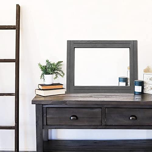 Qlfyuu Rustic Small Wall Mirror,Decorative Wall Mirror with Wood Framed,Farmhouse Mirror for Wall Décor,Rectangle Bathroom Mirror,Hanging Mirror for Living Room,Bedroom,Vanity,Grey - Image 9