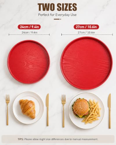 Plateau de service rouge en MDF de qualité supérieure pour restaurant - 4