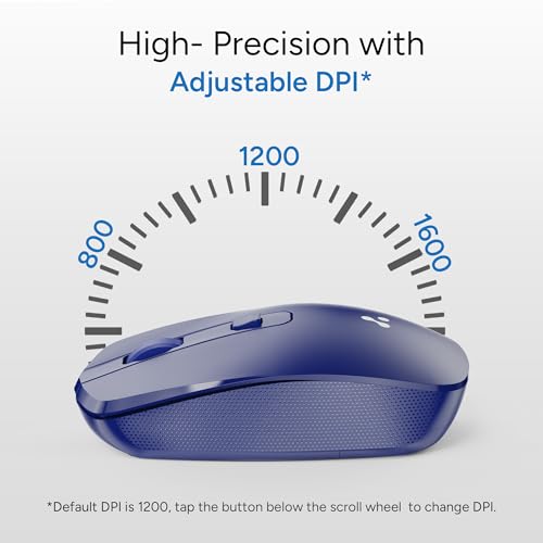 Image of Ambrane Wireless Mouse with 2.4GHz, USB Nano Dongle, Silent Click, Optical Orientation Click Wheel, 4 Buttons, 1600 Adjustable DPI, Both Hand Use, Compatible with PC, Mac, Laptop (Sliq 3, Black)