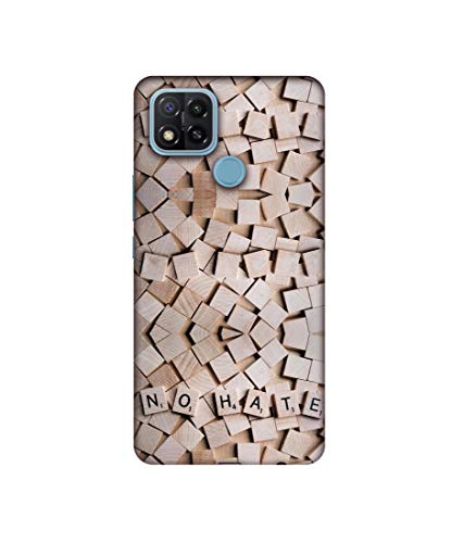 Image of Solimo Designer No Hate On Wooden Block 3D Printed Hard Back Case Backcase for Mobile Cover for Oppo A15