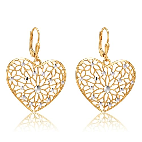 Image of TRUESILVER ACPL 925 Sterling Silver BIS Hallmarked Designer Drop & Dangle Leverback Earrings for Women