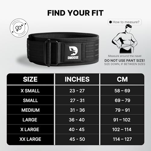 DMoose Fitness Auto Locking Weight Lifting Belt for Men & Women - 4" Nylon Squat & Deadlift Belt with Quick-Release Buckle - Gym Workout Belts for Lumbar Back Support for Weightlifting & Powerlifting - Image 2