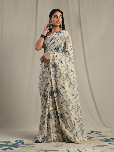Image of Garden Vareli Women Georgette All Over Floral Printed Saree