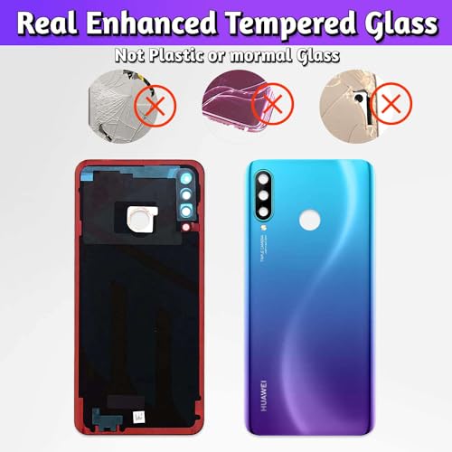 LUVSS Back Glass Cover Replacement Compitable for Huawei P30 Lite Rear Cover + Camera Lens + Repair Manual DIY Tools Kit (Blue) - Image 2