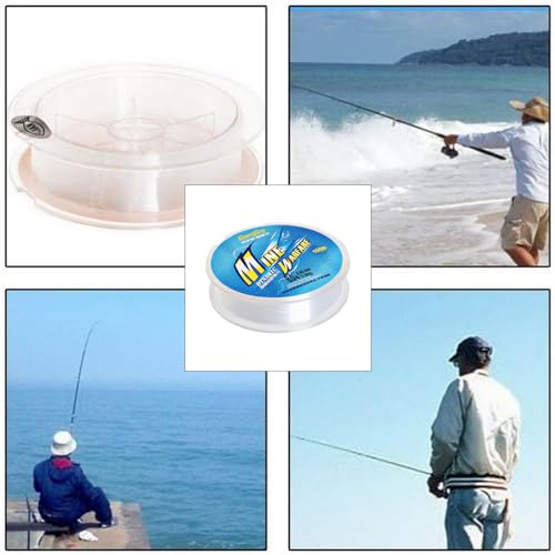 LJFEA Angelschnur 100M Angelschnur transparent,Nylonfaden Fishing line Nylonfaden transparent reißfest Angelschnüre Angelsehne extra stark Angelleine Angel Schnur.(8.0Typ-0.45mm/100M)