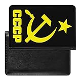 CCCP Russian Traveling Passport Case Leather Wallet Card Holder Cover