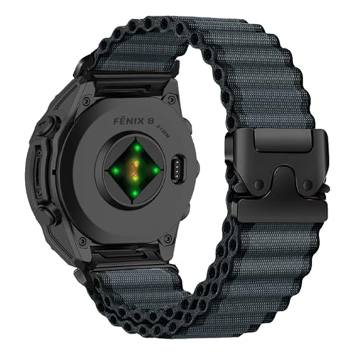#ColaboraciónPagada<br>QuickFit 26mm Repuesto de Nylon Correa para Garmin Fenix 8 Pro/Fenix 8 51mm/7X Pro Solar/6X/5X Pulsera Deportiva para GARMIN Quatix 8 51mm Tactix 8 51mm Enduro 3/2 Descent Mk3i/2i Negro