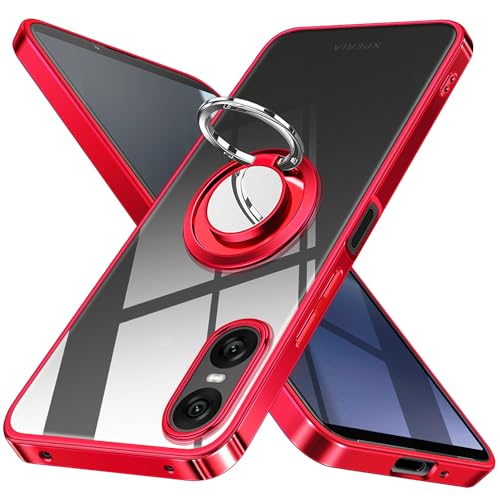 Xperia 10 VI �P�[�X �����O ���� SO-52E SOG14 �J�o�[ �X�}�z�P�[�X �N���A �X�g���b�v�z�[���t�� TPU �ϏՌ� ����~�� ���b�L���H ��̌^ �X�^���h�@�\ �ԍڃz���_�[ Sony �G�N�X�y���A10 vi XQ-ES44 �P�[�X
