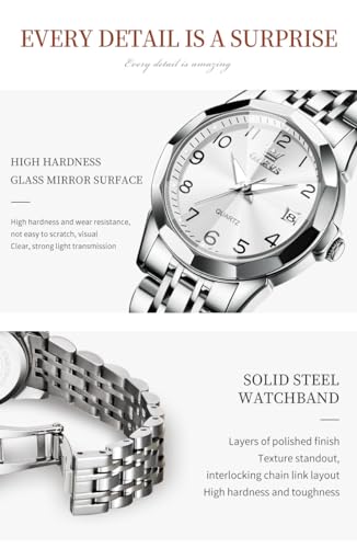 Image of OLEVS Womens Watch Classic Dress Number Female Watches for Ladies Analog Quartz Stainless Steel Waterproof Luminous Day Date Two Tone Easy to Read Wristwatch