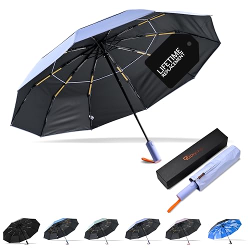 DryDay 46" Travel Umbrellas for Rain - Large Windproof Double