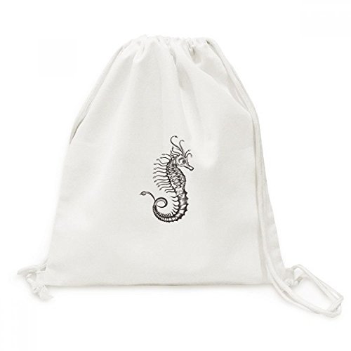 Sac à dos à cordon hippocampe en toile pour vos sorties et shopping