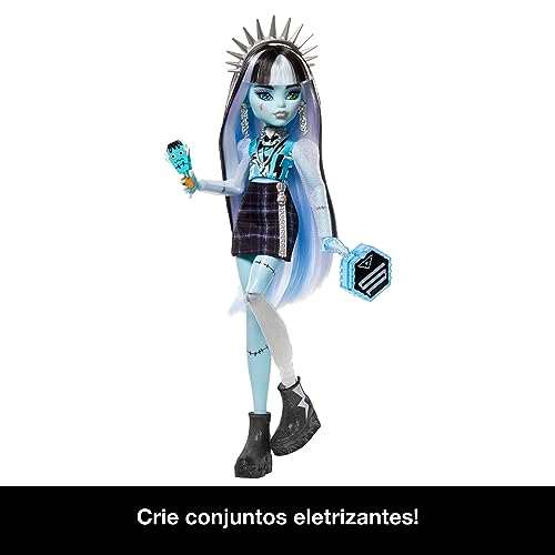 Muñeca Monster High Frankie Stein con accesorios y locker miniatura 5