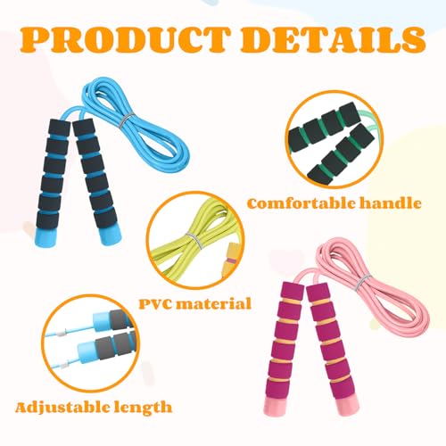 Cuerda de saltar para niños y adultos ajustable en pack de 4 unidades para fitness 3