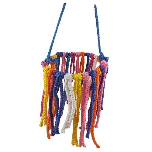 Toyvian Colorful Cotton Knot Chew for Parrots Swing Play for Birds Easy to Install Bird Swing with Random Rope Colors for Climbing and Chewing Fun
