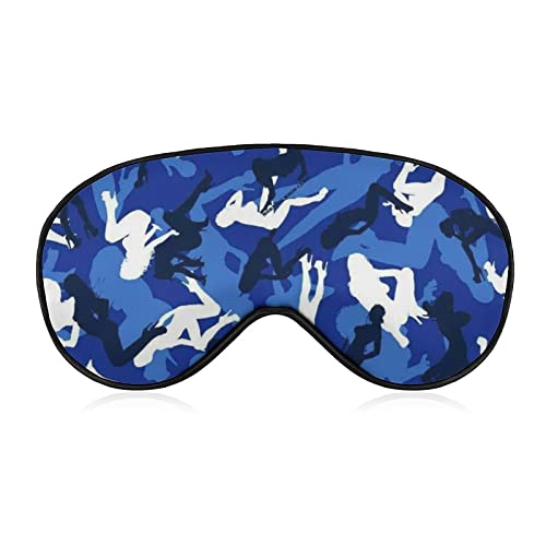 Antifaz para dormir Ligero y cómodo Antifaz para dormir con correa ajustable para dormir Trabajo de viaje, Antifaz para dormir Cubierta para ojos Nadador Blanco y azul Art Eye Cover