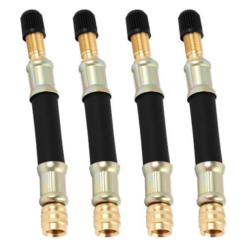 Extensión de válvula de neumático, 4 unidades, 100 mm, extensión de válvula de neumático, extensión de válvula de goma, para coche, moto, bicicleta, scooter, 100 mm, flexible, para neumáticos de