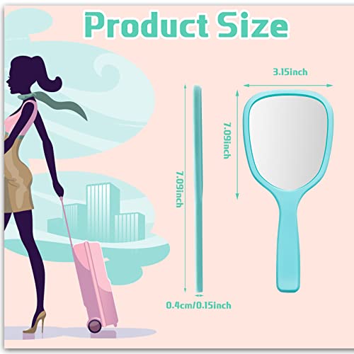 Hand Handheld Mirror With Handle Plastic Compact Travel Makeup Cosmetic Mirror Small Personal Portable Hand Held Mirror For Home, Vanity, Camping, 7.09 X 3.15 Inches, 6 Colors (36 Pieces) #TOP1