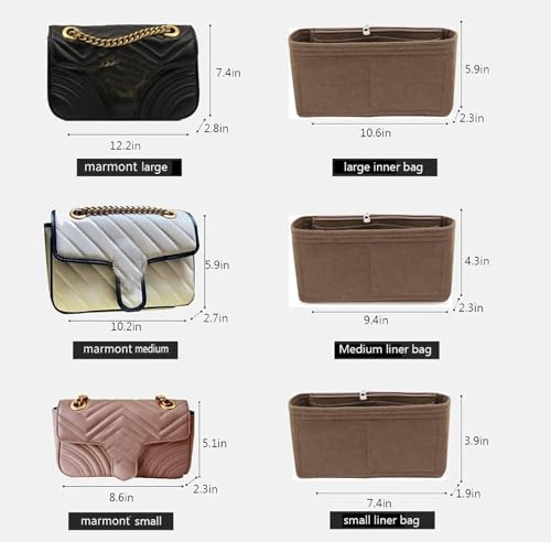 Inserciones de monedero para organizar tu bolso mini de cuero marrón 4