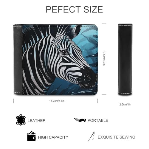 Men's Leather Wallet Bifold Wallet for Men Blue Sailfish Slim Wallet with Multiple Card Classic Passcase Mens Card Holder2