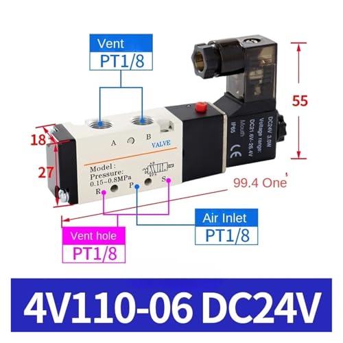 Bobine 4V110 DC24V pneumatique pour réparer un distributeur
