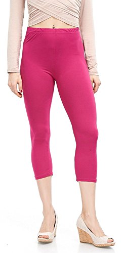 Legging court pour femme rose 3/4 running et yoga en taille S
