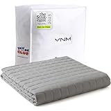 YnM 15lbs Weighted Blanket for Adults, Cotton Heavy Bed Throw Blanket with Cooling Glass Beads for All Season Use, Ideal for ~140lbs (48x72 Inches, Twin/Full, Light Grey)