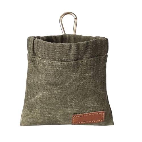 WeddHuis Freihändige Futterbeutel Hundetraining mit Karabiner, Freihändige Hundeleckerlitasche mit Automatischem Verschluss, Welpen Leckerlitasche für Hundetraining (Grün)