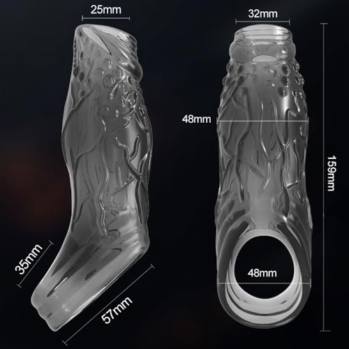 ペニスサック コックリング 貫通 先端露出 極太 太さ3cmUP G責め突起イボ 繰り返し使用 ぺにすさっく人気 ペニスリング こっくりんぐ 包茎 大人のおもちゃ (クリア) - 画像6
