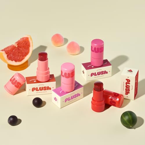 Image of Elensilia Plush Water Jelly Lip & Cheek Tint - Juicy Grapefruit, 10g (0.35oz) | Lightweight & Buildable Tint for a Natural, Fresh Glow