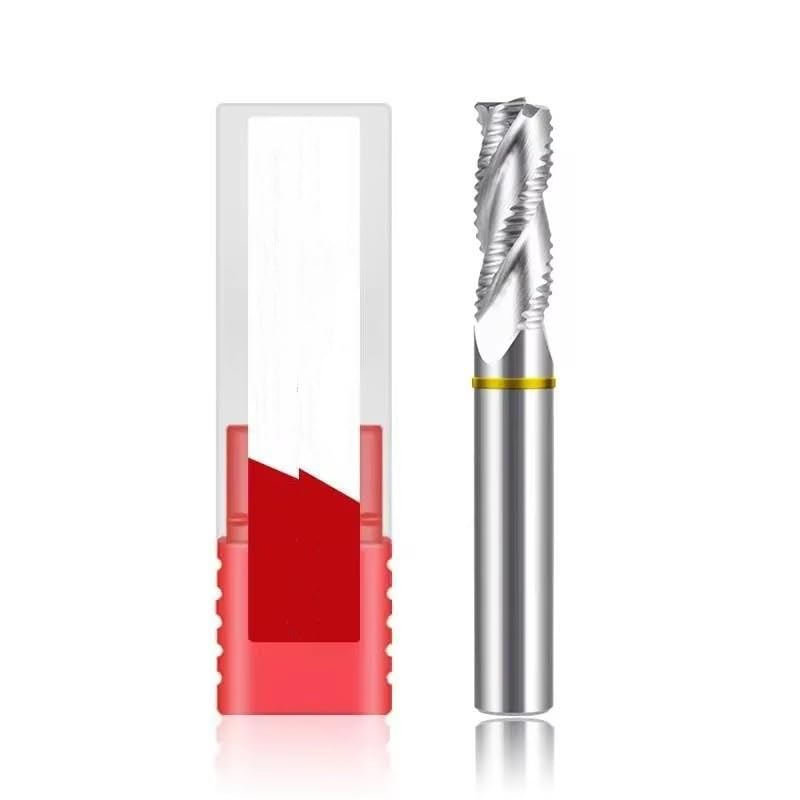 Fresas de metal duro， Fresa de desbaste de carburo de tungsteno con anillo de color de 4 ranuras y recubrimiento nanométrico for fresas de extremo de aluminio/acero, herramientas CNC(20.0x40Cx20Dx100L